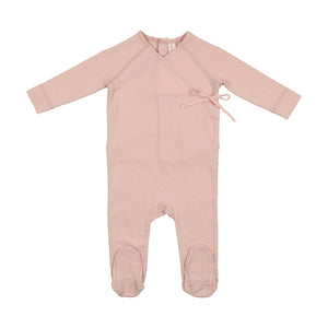 Lil Legs Brushed Cotton Wrap Footie and Beanie - Pale Pink