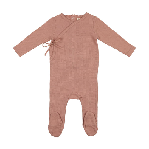 Lil Legs Pointelle Wrap Footie and Bonnet - Pink
