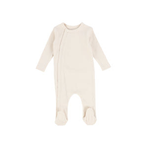 Bee and Dee Ribbed Snap Front Footie - Oatmeal