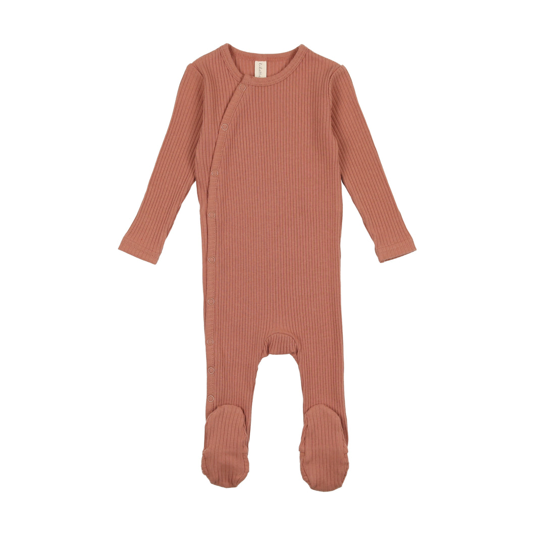 Lil Legs Ribbed Side Snap 3 Pc Set - Terracotta
