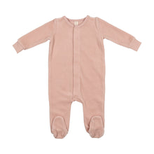 Load image into Gallery viewer, Lil Legs Velour Ribbed Footie and Beanie - Light Blush